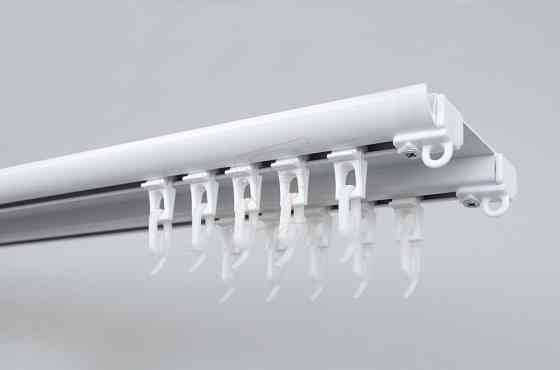 Алюминиевый карниз для штор БР-20 двойной черный матовый Бровары