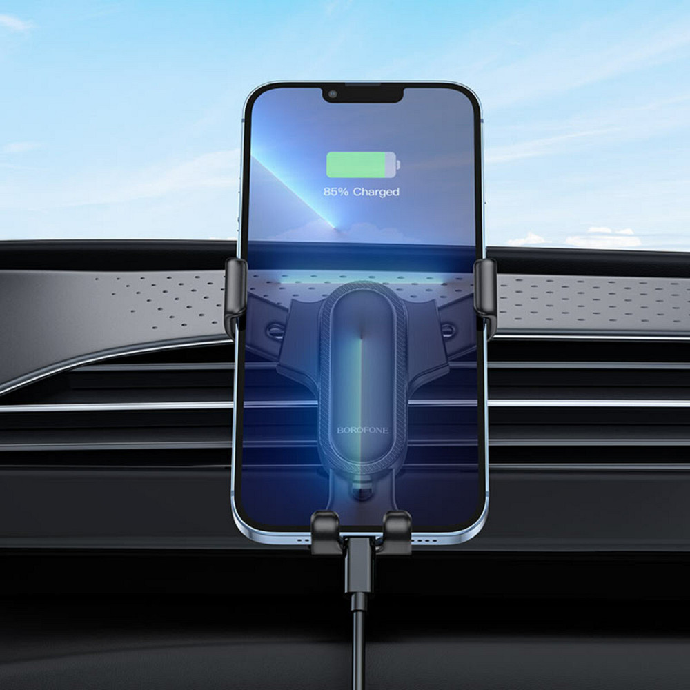 Тримач для мобільного BOROFONE BH74 Rock air outlet gravity car holder Black Киев - изображение 5