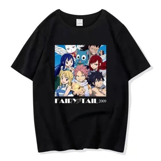 Футболка чоловіча з аніме принтом Хвіст Феї Розмір оверсайз (S/M/L) Чорний AnimeT1171 Дніпро