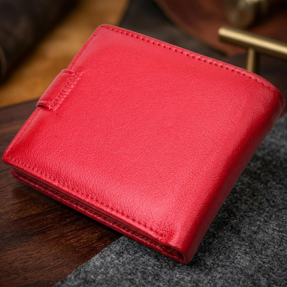 Яскраве жіноче портмоне з блоком для карт з натуральної шкіри ST Leather 19471 Червоний Київ - фото 14