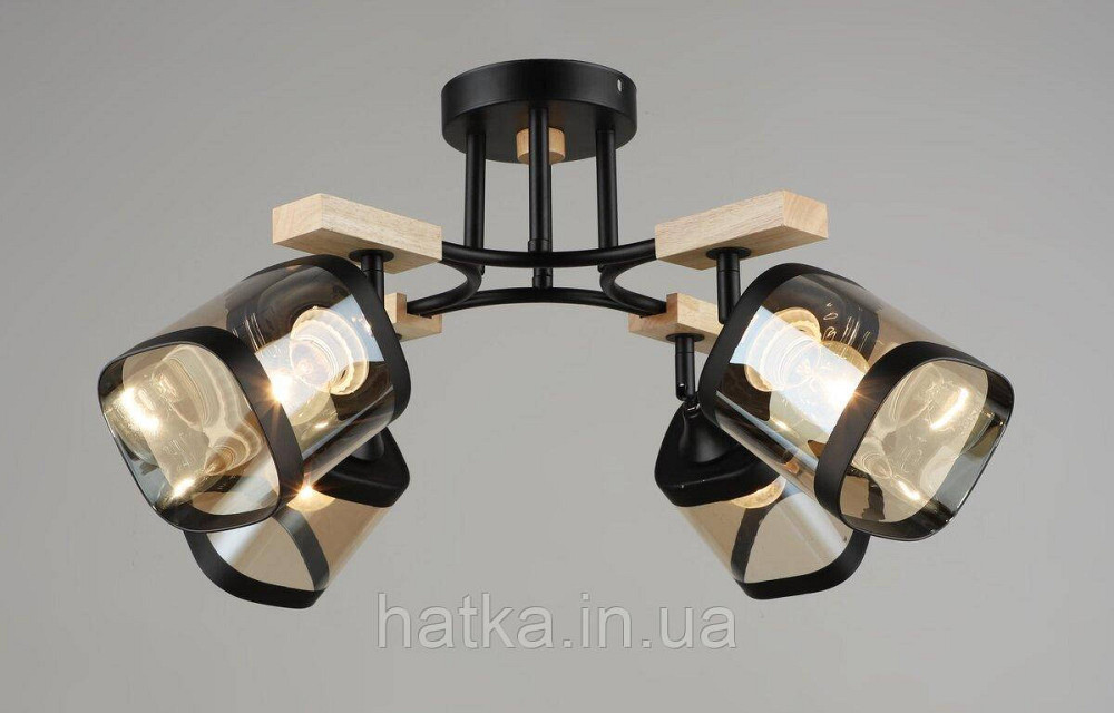 Потолочная люстра Sirius B N5680/4 BK+WOOD Киев - изображение 1