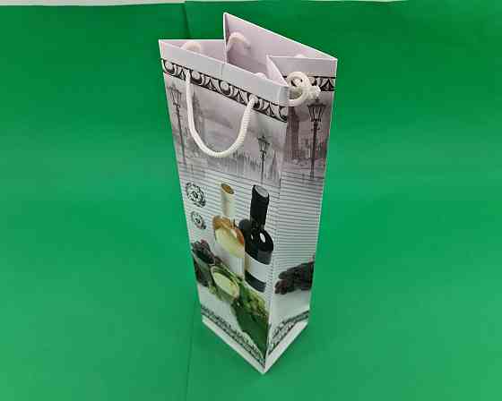 Пакет бумажный подарочный под бутылку  12/9/36(артBUT-78) (12 шт) Харьков