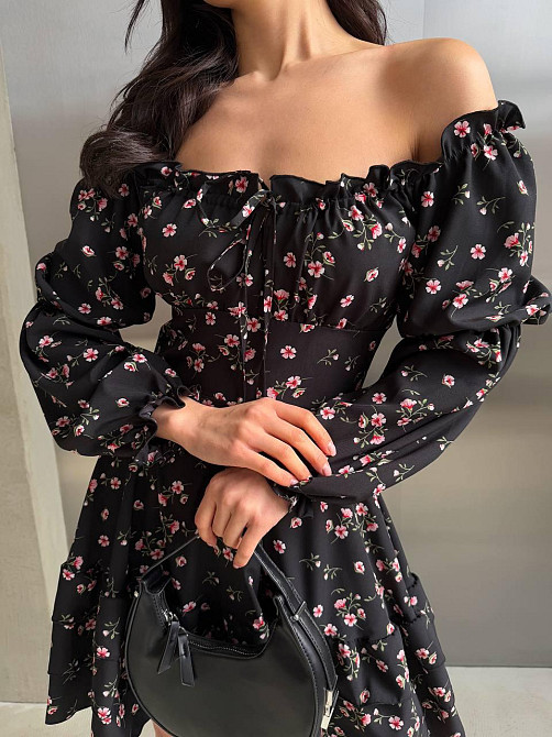 Женское вечернее романтичное платье с принтом цветочным Одесса - изображение 9