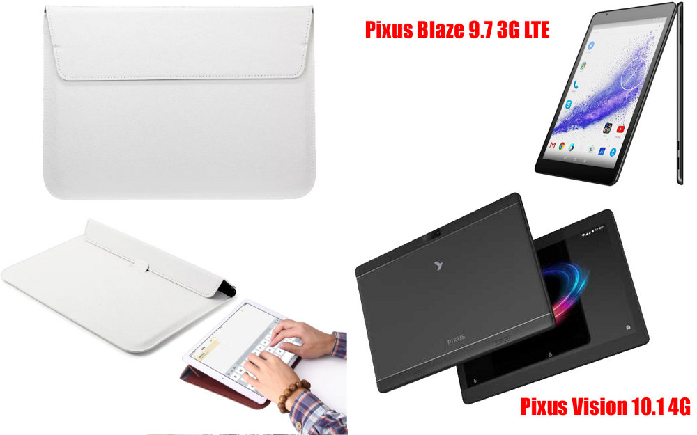 Чехол-конверт VitoCase для Pixus Blaze 9.7 3G LTE, Vision 10.1 4G, с функцией подставки для планшета Белый Киев - изображение 1