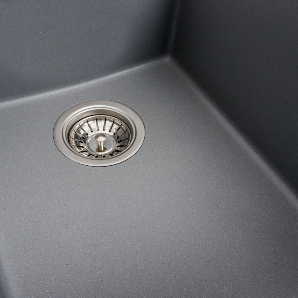 VALESO Гранітна мийка для кухні VALESO SOKIL 4150 матова Сірий металік Киев - изображение 5