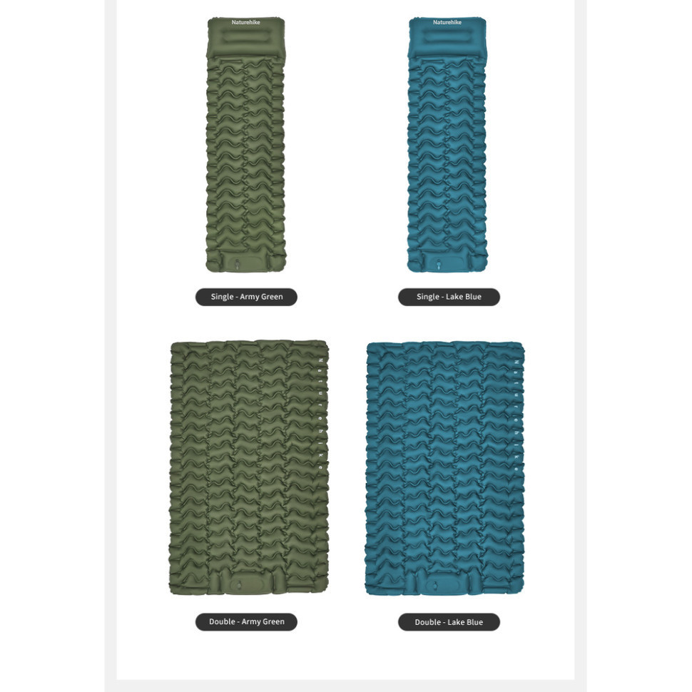 Матрац двомісний Naturehike CNK2550WS019 (65 мм) з вбудованою помпою Зелений Київ - фото 10