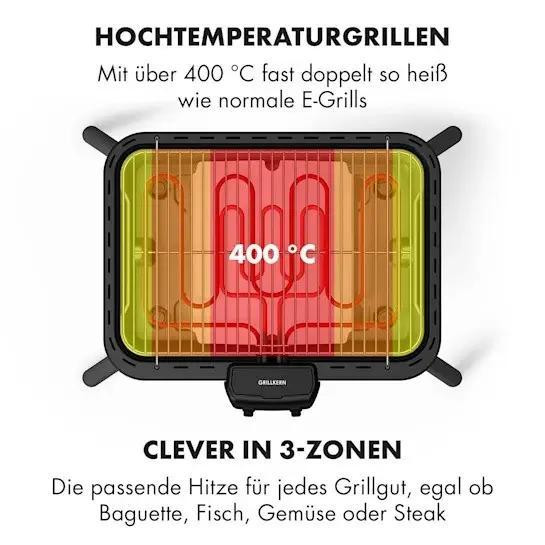 Электрический гриль Klarstein Grill core 1900 + 800 Вт двойной нагревательный элемент Германия Ровно - изображение 8