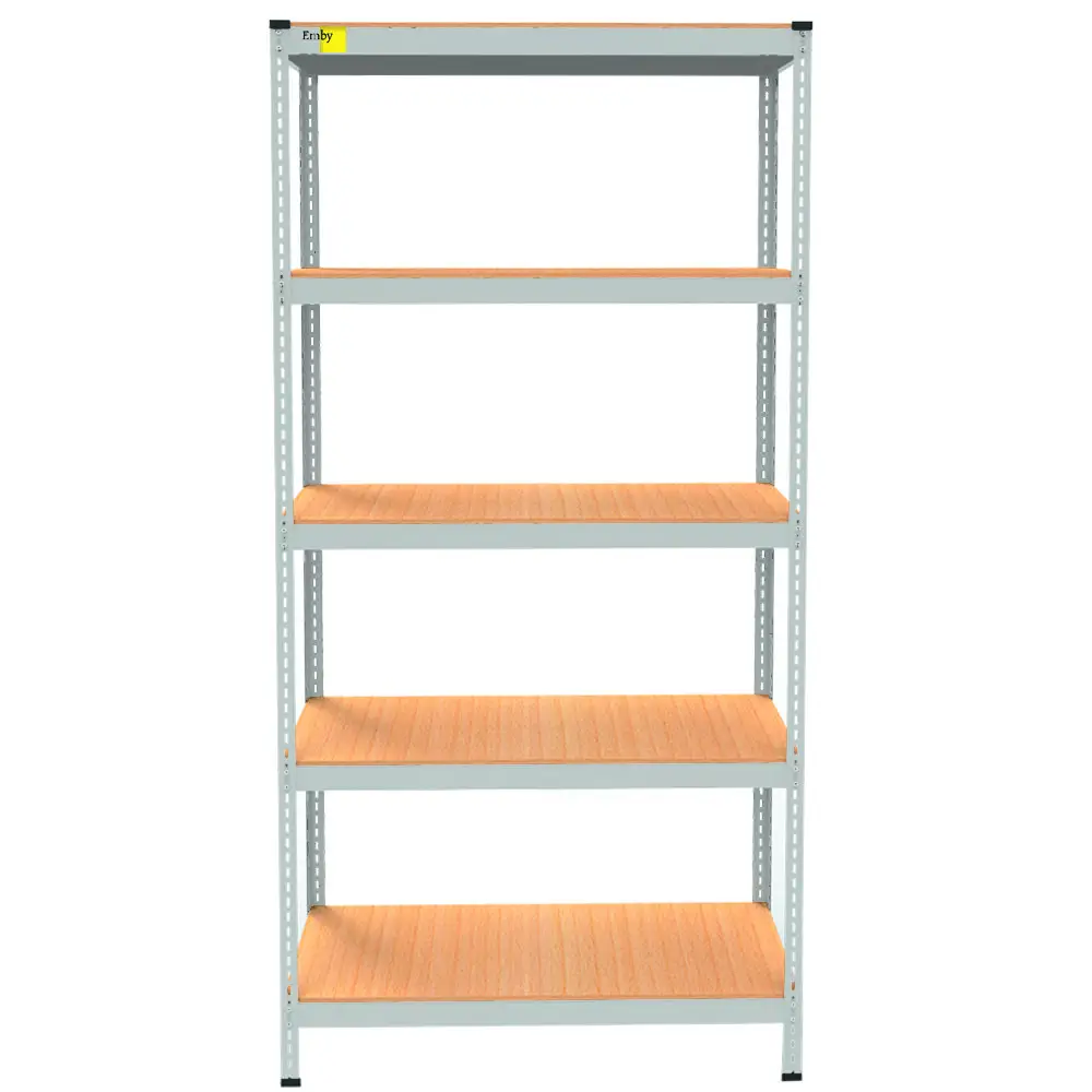 Металлический стеллаж Emby Light Series (размер 2400х900x300мм) 5 полок ДСП до 100кг Белый Винница - изображение 1