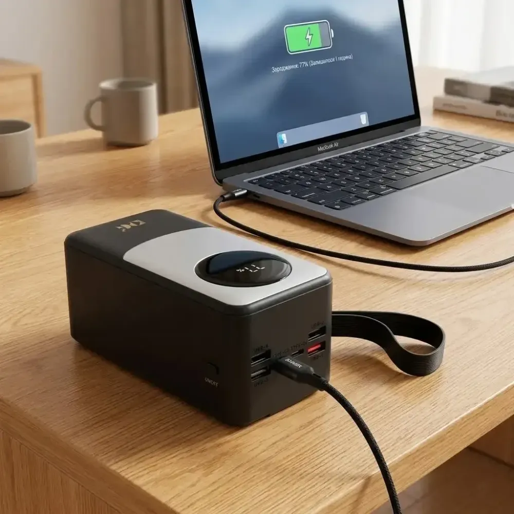 Внешний аккумулятор Power Bank KP KPG-402X 40000 мАч 22.5Вт, QC 3.0, 4 USB, 2 Type-C, дисплей Одесса - изображение 7