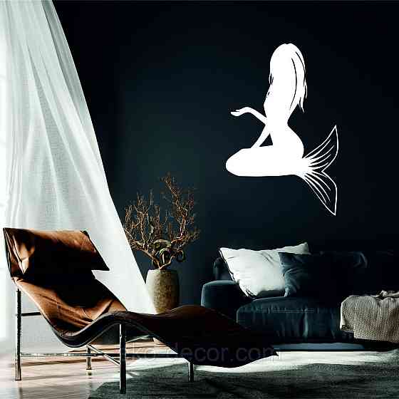 Декоративное настенное 3D Панно «Русалочка» Декор на стену с объемом 90*63 см, Белый Киев