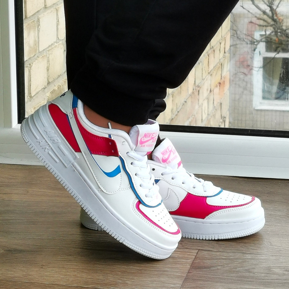 Кроссовки Nike Force Белые Женские Цветн Кожаные Форсы Найк (размеры: 36,37,38,39,40,41) Видео Обзор Днепр - изображение 7