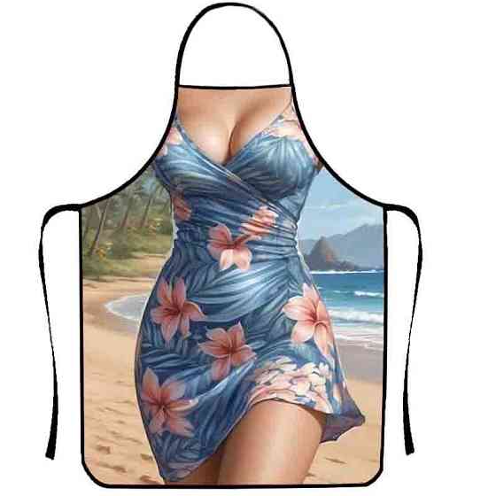 Фартух прикольний дівчина у літній сукні 80 на 60 см різнобарвний Київ