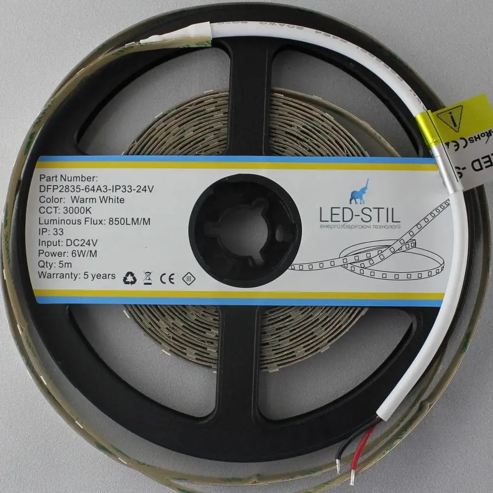 LED-STIL LED стрічка LED-STIL 3000K, 6 W, 2835, 64 шт, IP33, 24V, 850LM Киев - изображение 5
