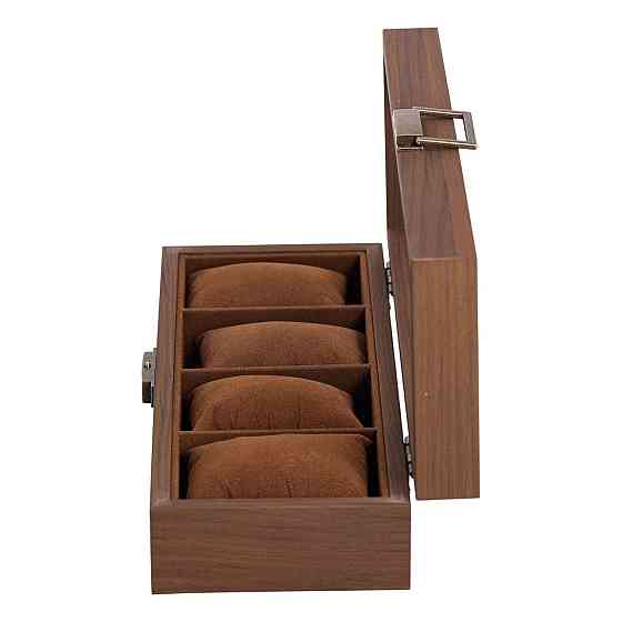 Скринька для годинників 31×12×7.5 см дерев'яна 4 відсіки коричнева HP-5-13 Коломия