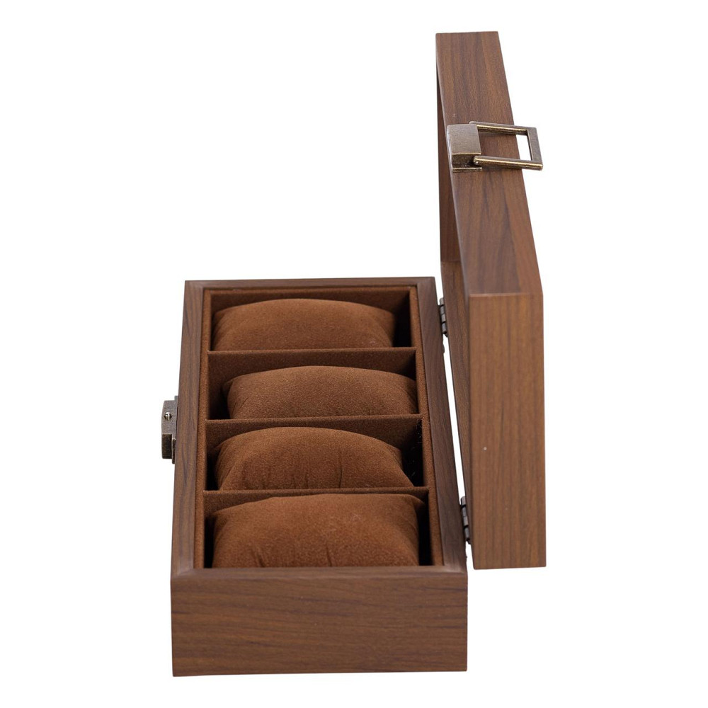 Скринька для годинників 31×12×7.5 см дерев'яна 4 відсіки коричнева HP-5-13 Коломия - фото 3