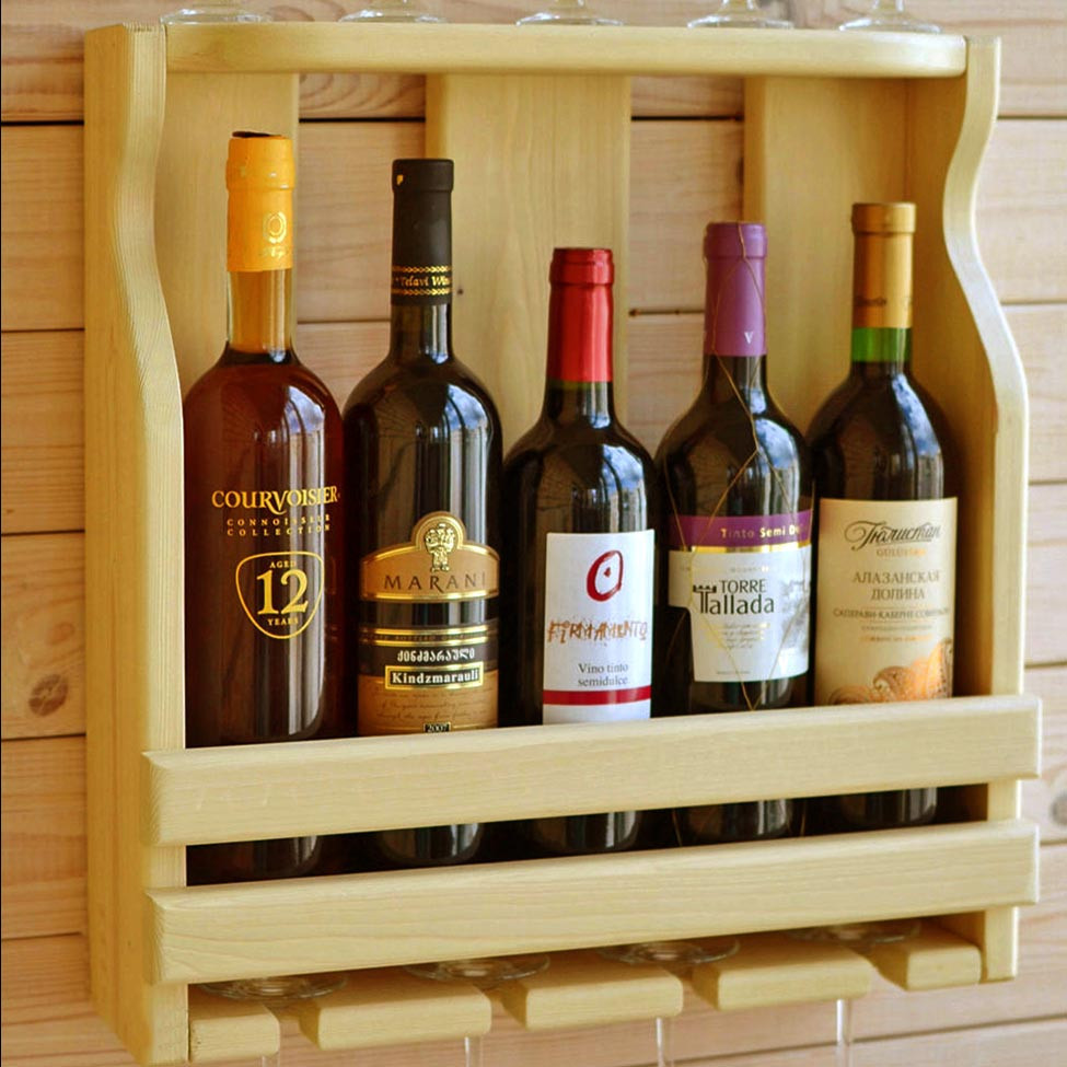 Настенная винная полка 