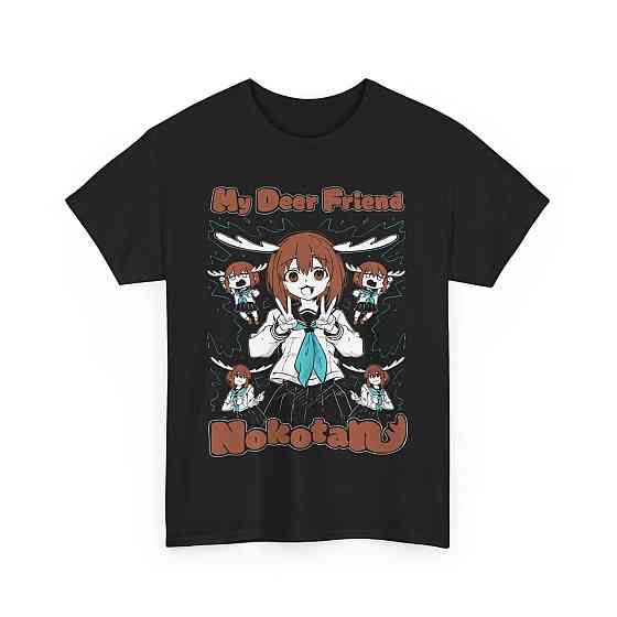 Футболка з аніме принтом Мй Деер Фріенд Нокотан оверсайз (S/M/L) Чорний AnimeJ0303 Дніпро