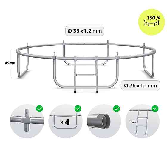 Батут Zipro Jump Pro с внешней сеткой 8 футов 252 см черно-зеленый Киев