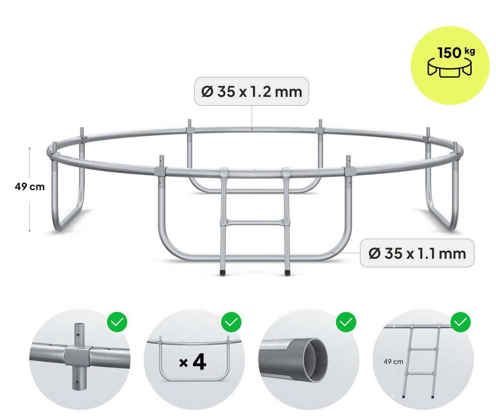 Батут Zipro Jump Pro с внешней сеткой 8 футов 252 см черно-зеленый Киев - изображение 3