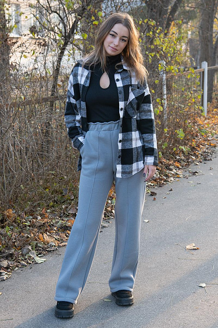 Женские брюки, теплые трехнитка начес (кофейный, черный, серый), топ 56/58 Киев - изображение 1