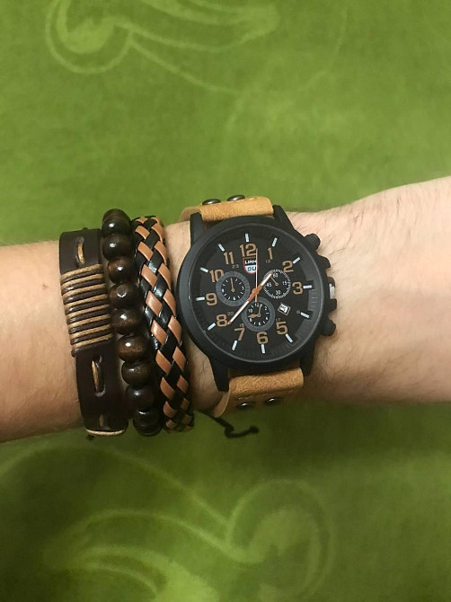 Часы мужские LIANDU Brown + браслеты Киев - изображение 1