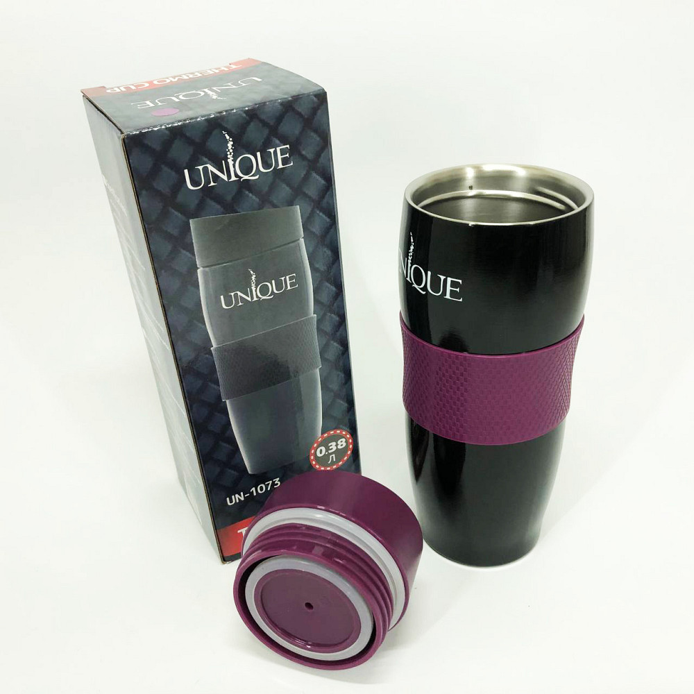 Термос туристичний прогумований UNIQUE, Термокружка маленька, Термочашка похідна, Подорожній термос GJ-29 Львів - фото 6