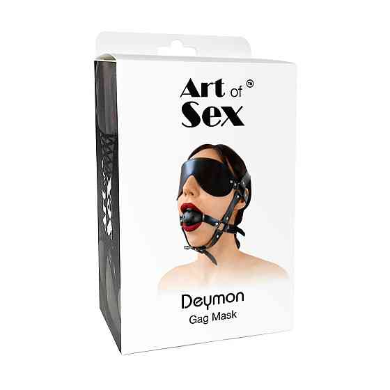 Кляп-маска Art of Sex - Deymon, экокожа, цвет черный Sex Aura Киев