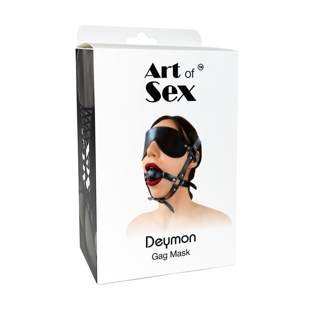 Кляп-маска Art of Sex - Deymon, экокожа, цвет черный Sex Aura Киев - изображение 4