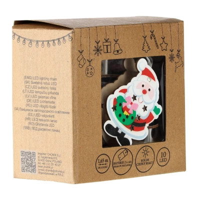Гирлянда Chomik Санта-Клаус 1.65 м 10 LED Теплый белый (5900779854086) Вінниця - фото 5