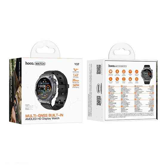 Смарт-часы HOCO Y37 AMOLED 36mm. 520 mAh. GPS sports watch(call version) Black Одесса