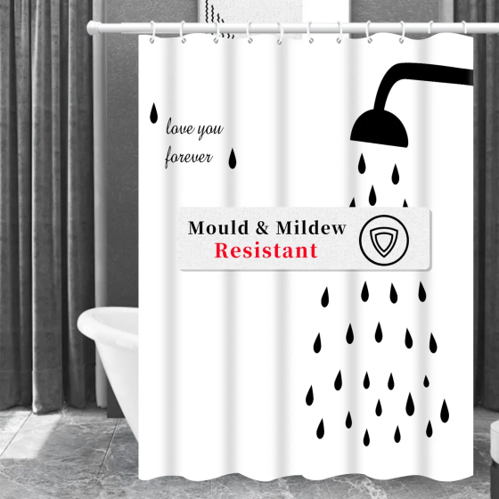 Шторка для ванны из полиэстера водонепроницаемая Bathlux 180x180 см с кольцами, занавеска для ванной комнаты Каменец-Подольский