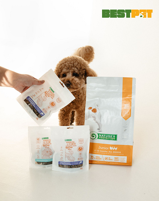 Nature's Protection Superior Care Red Coat Hypoallergenic & Intestinal Care Беззернові ласощі для дорослих собак з рудим забарвленням з лосос Київ - фото 5