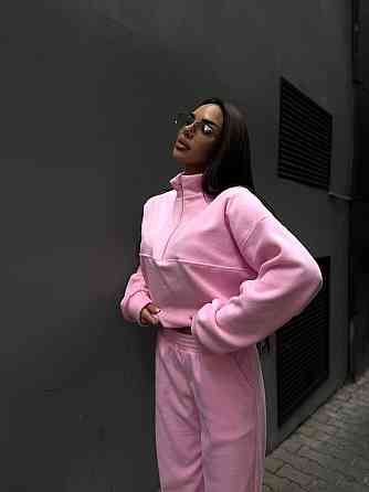 Женский удобный теплый костюм из флиса двусторонний Розовый, 42/44 Одесса
