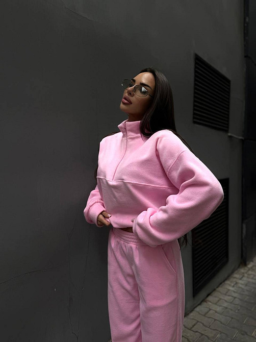 Женский удобный теплый костюм из флиса двусторонний Розовый, 42/44 Одесса - изображение 6