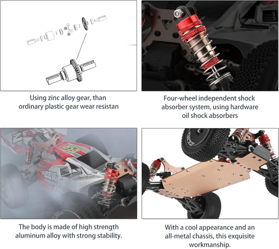 Швидкісна баггі на р/к WLtoys 144001 60 км/год 1:14: алюмінієве шасі, 4WD, 2 акумулятори, стан Б/У Київ