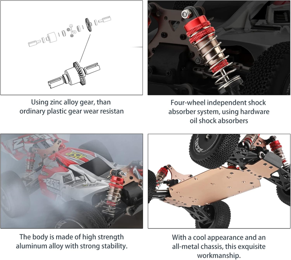 Швидкісна баггі на р/к WLtoys 144001 60 км/год 1:14: алюмінієве шасі, 4WD, 2 акумулятори, стан Б/У Київ - фото 4
