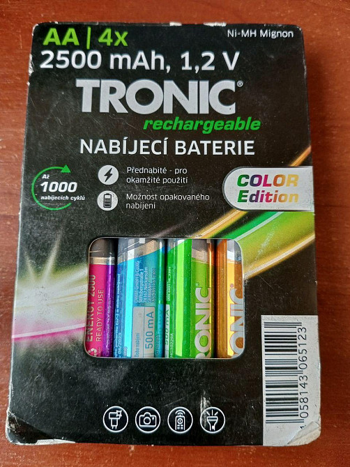 Аккумуляторные батареи Micro-NiMH AA HR6 2500mAh 1.2v 4 шт цветные TRONIC Полтава - изображение 1