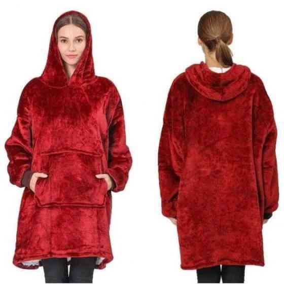 Толстовка плед флісова, Толстовка плед чоловіча, Рукоплед з рукавами, Snuggie з рукавами MH-15 Львів
