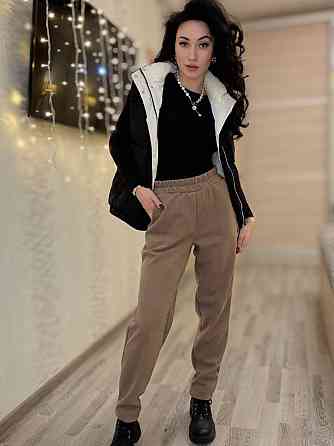 Женские утепленные брюки мом из вельвета на плотном флисе Мокко, 40/42 Одесса