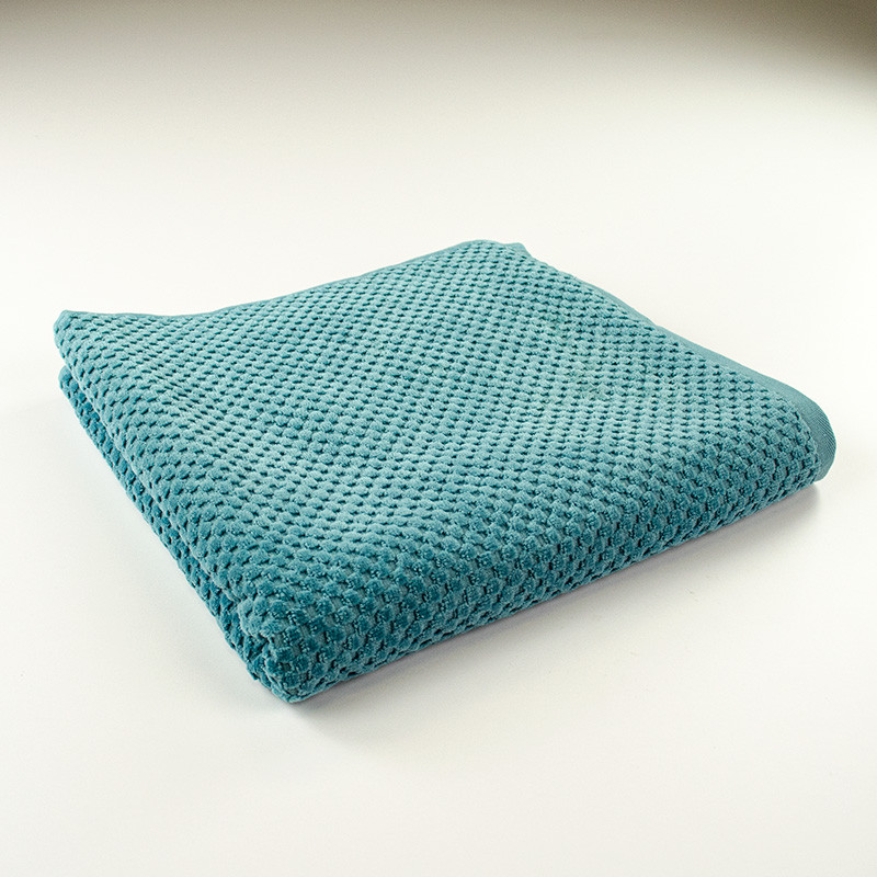 Банное махровое полотенце однотонное 70x140см Damask Премиум качества Жаккардовое с велюром 550г/м2 (Изумрудный) Сумы - изображение 1