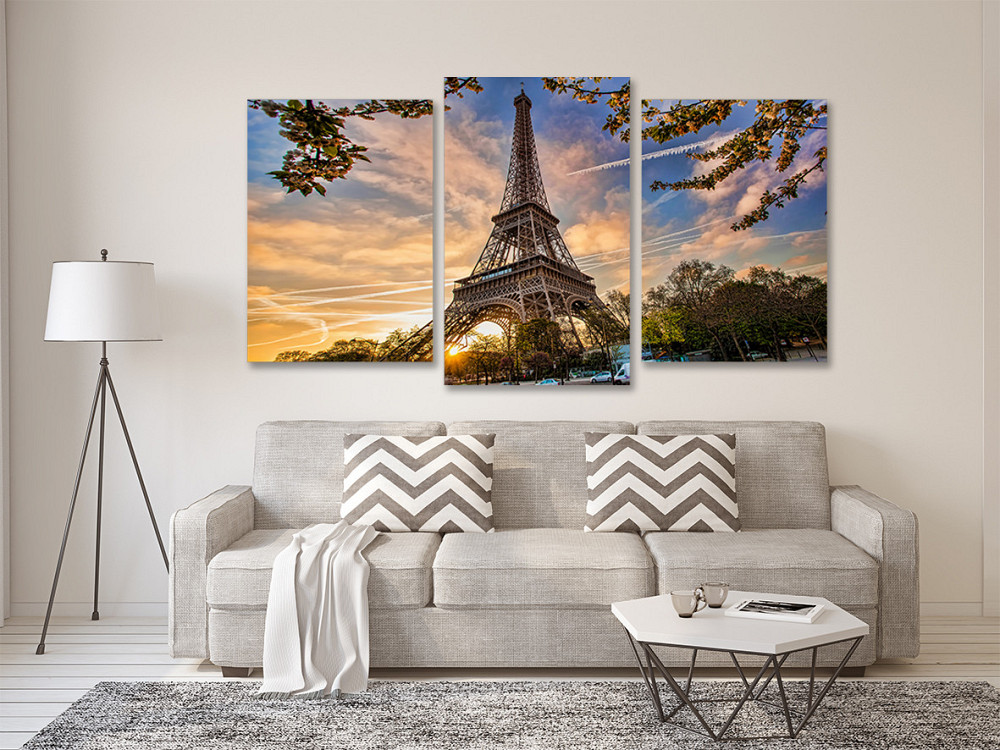 Модульна картина у вітальню/ спальню Ейфелева вежа Art-644_3 70x130 см Київ - фото 2