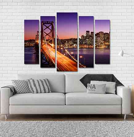 Модульна картина Міст Вогні Art-73_5 Київ