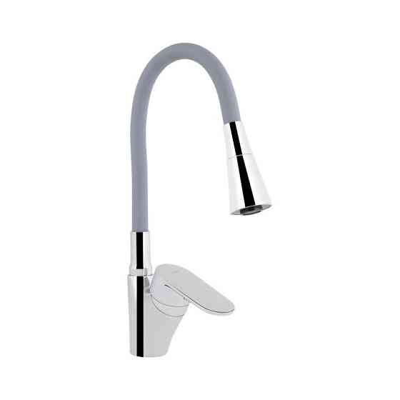 Смеситель для кухни с гибким изливом Lidz Tani 007F3 (k40) LDTAN007F3GCR31869 Chrome/Grey Харьков