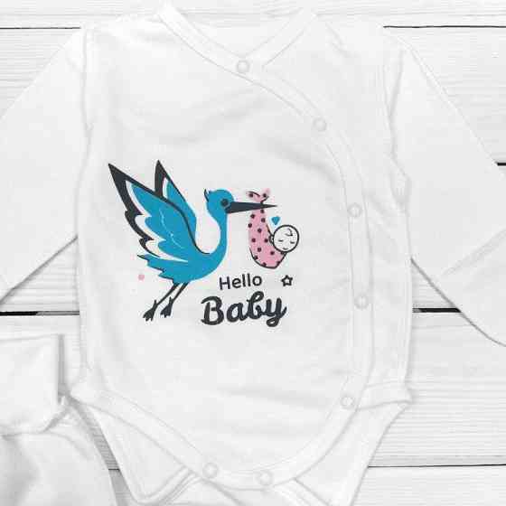 Дитячий комплект боді з повзунками Hello Baby зріст 62 см (1 - 3 місяця) Malena Молочний Кривий Ріг
