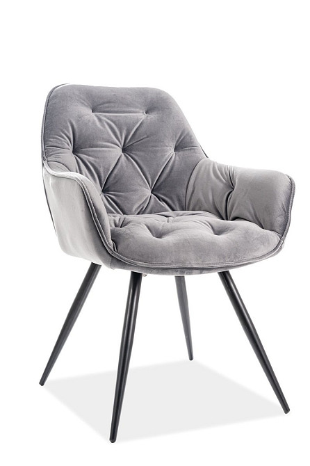 Стілець CHERRY VELVET чорний каркас/сірий BL.14 Київ - фото 1