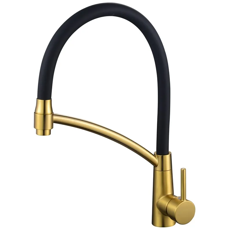 Змішувач для кухні Mixxus Premium Rossi 017 Brushed Gold Refl.Black (Колір матове золото+сил.вилив чорний) (MP6723) ( 28148 ) Харьков - изображение 1