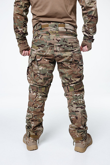 Військові тактичні штани мультикам ріп-стоп, захист колін, водонепроникні, регульована посадка та крій Львів - фото 8