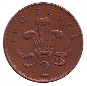 Монета 2 новых пенса. 1982-2021 год, Великобритания. (В) Полтава - изображение 1