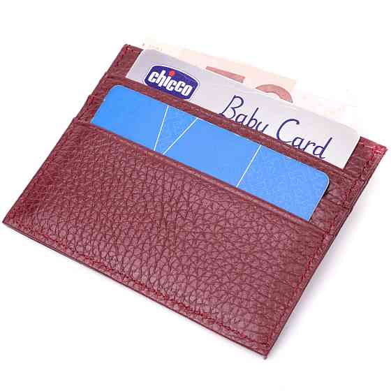 Практичный кард-кейс из натуральной кожи ST Leather 22446 Бордовый Киев