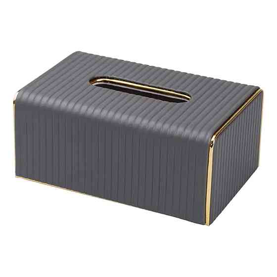 Серветниця з еко шкіри 21.5х13х9 см органайзер для кафе і ресторанів Сірий HP-3-203G Коломия